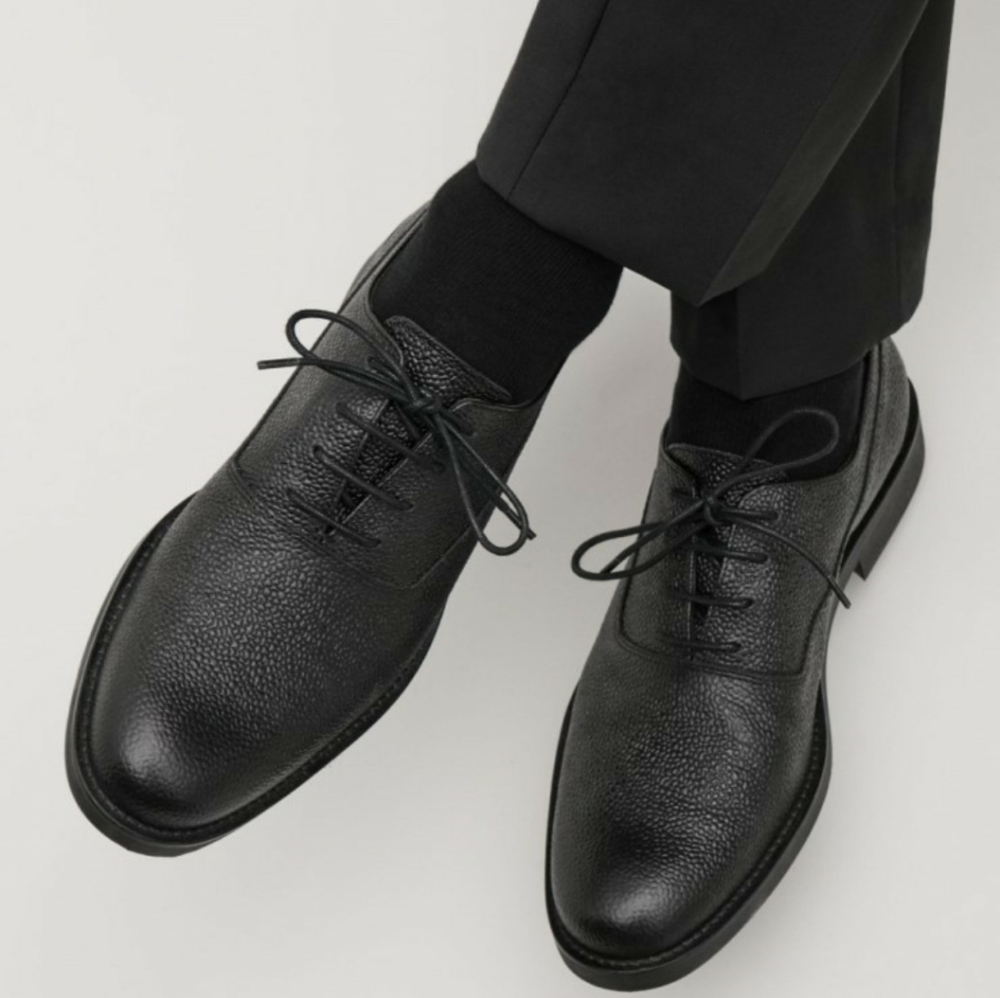COS Sweden Pebbled Leather Classic Oxfords Lace up Spring/FW 8.5Men=w9.5us